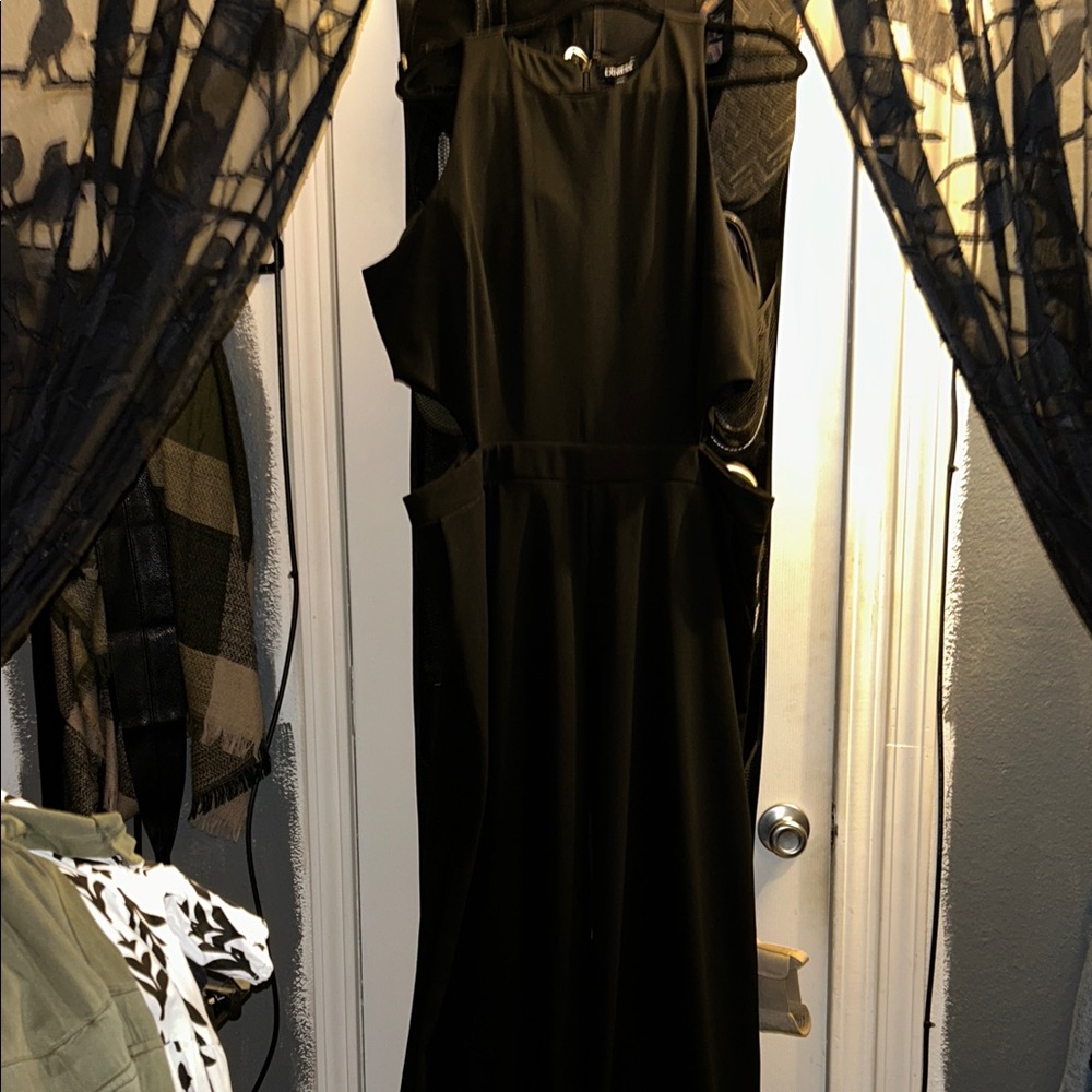 Dressy Black Wide Leg Cutout Jumpsuit